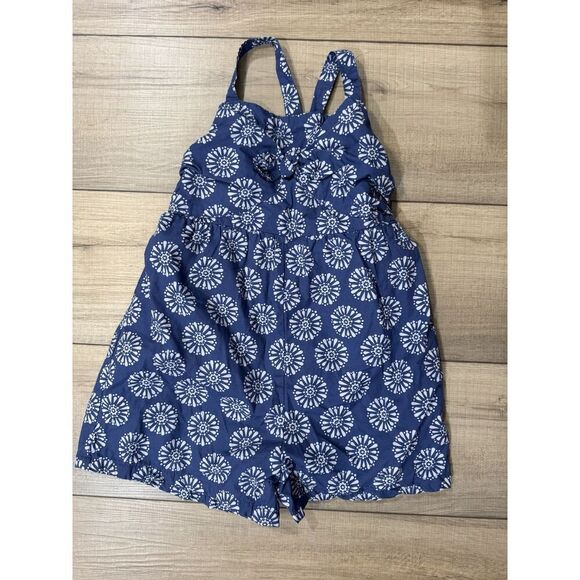 Tommy Bahama Other - Tommy Bahama Girls Romper Size 6 Blue White Sleeveless Bow Cotton One Piece